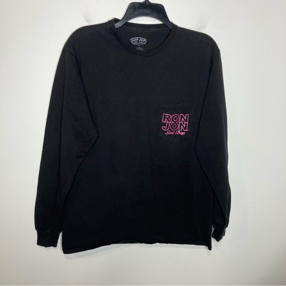 Ron Jon Surf‎ Shop black long sleeve t-shirt women’s size medium 100% cotton